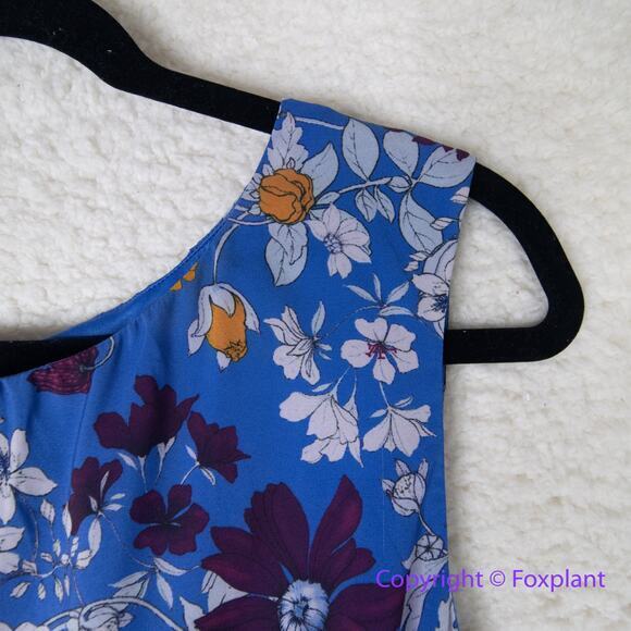 Adrianna Papell Women's Botanical Border Fit and Flare dress blue, plus size 16 - Picture 10 of 16